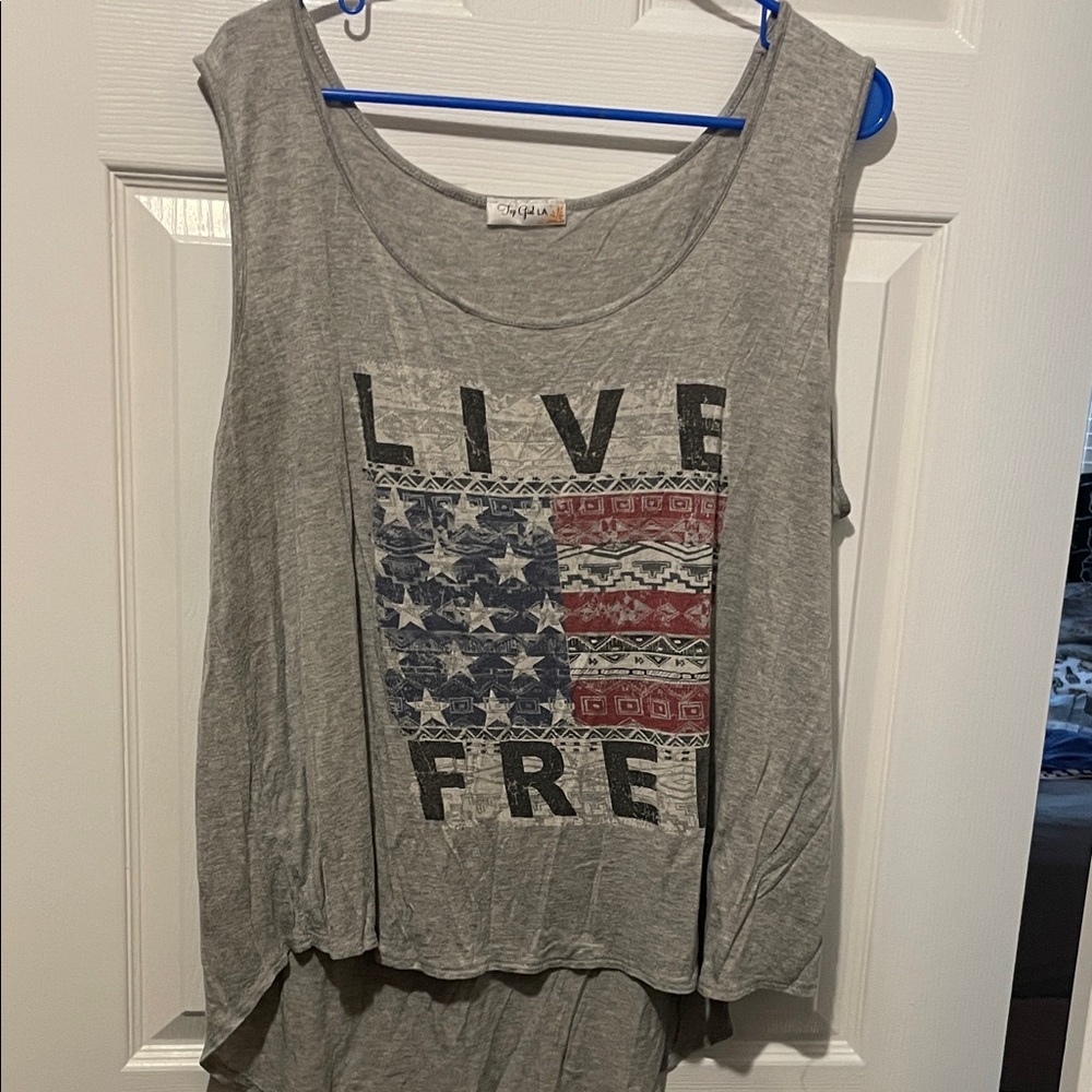 Gray Graphic Tank Top